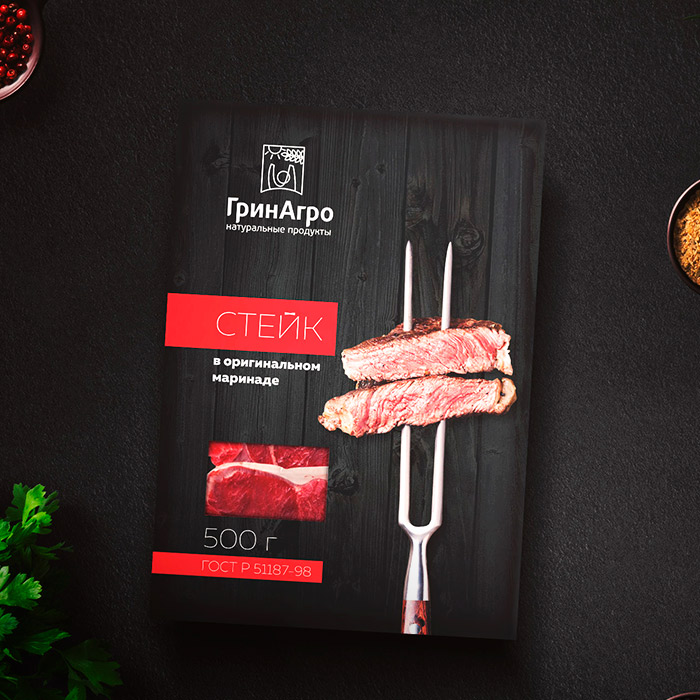 Packaging design of meat products “GreenAgro”